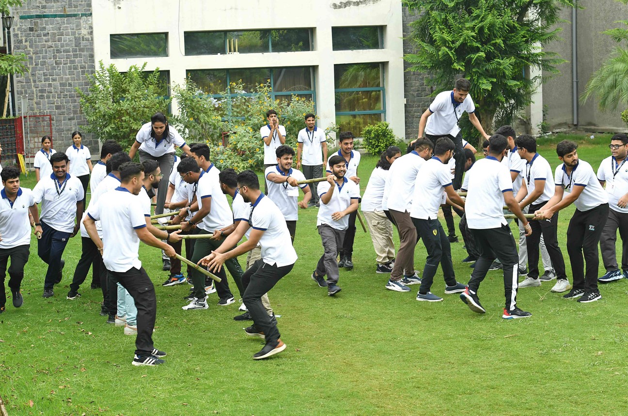 Students playing game