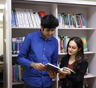 Students in library